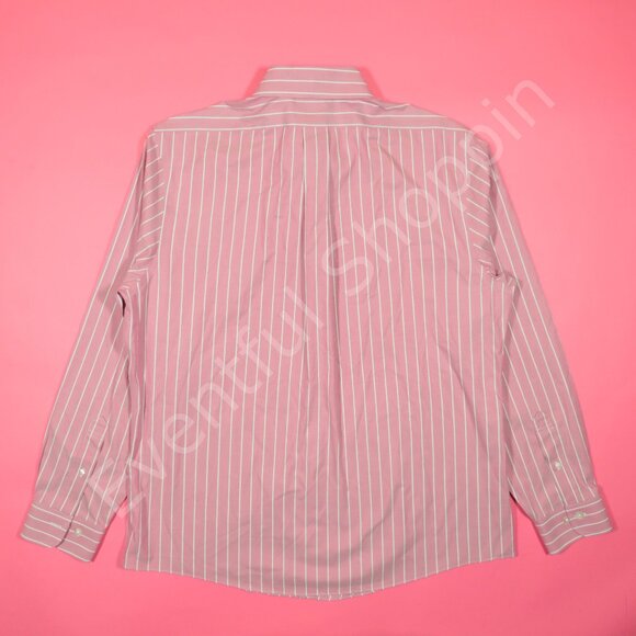 Brooks Brothers Oxford Shirt Mens L Red Regent Non Iron OCBD Striped - Picture 3 of 5